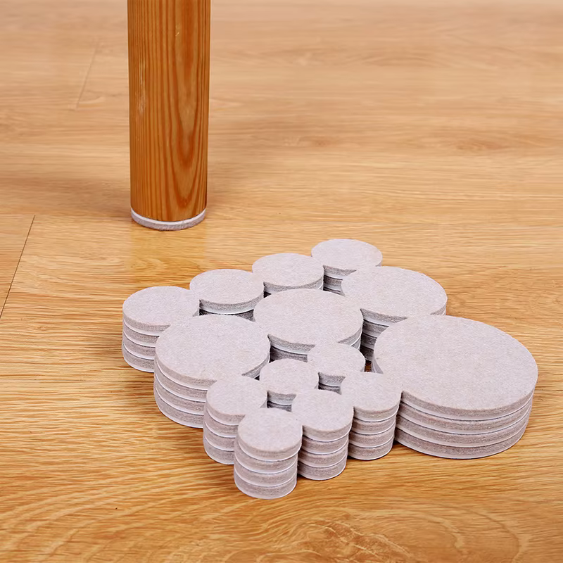Self Adhesive Round Furniture Chair Leg Felt Pads Cover Caps Table Feet Floor Protectors 5mm Bottom Anti-Slip Pads for Furniture