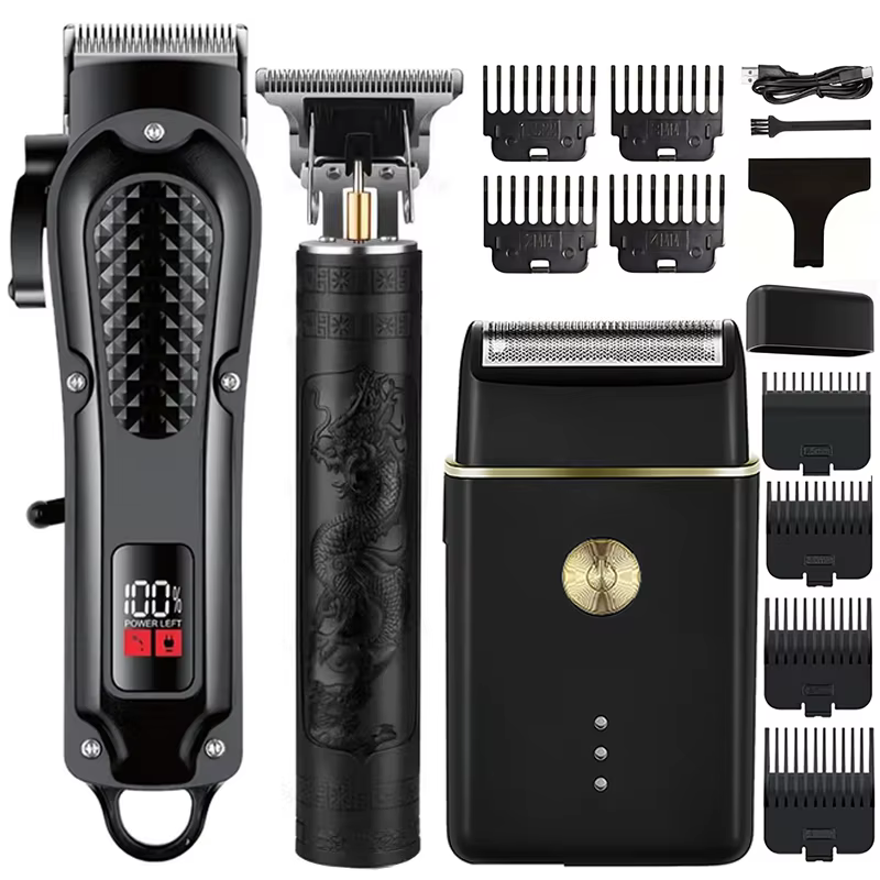 Professional Electric Hair Clipper, Rechargeable Trimmer, Beard Trimmer, Men's Shaver, GW-9775, RQ-8018, T9, Kit1, Kit2, Kit3