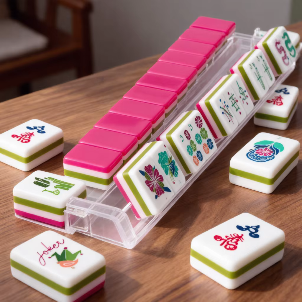 4-layer Acrylic American Mahjong Set, 160pcs Wide Colors Mahjong Tiles Set, Party Game and Board Game