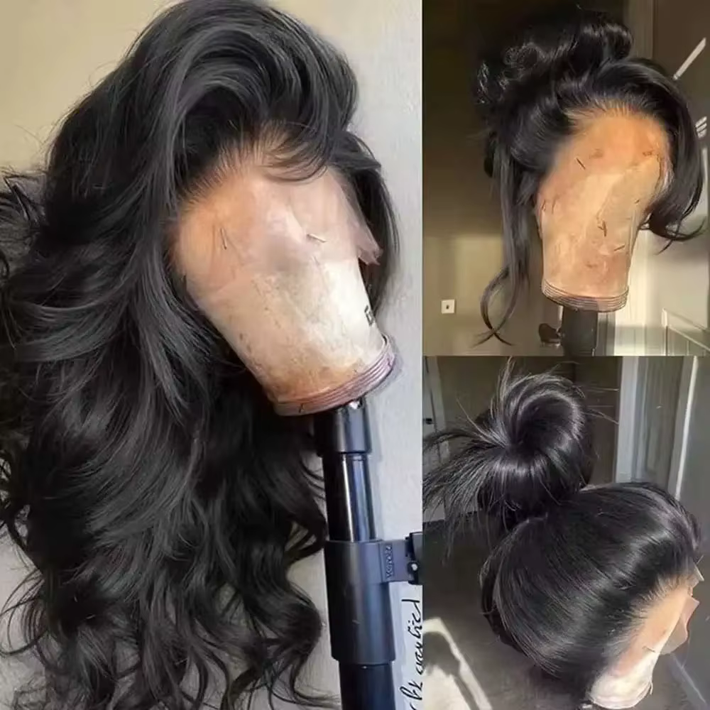 36 Inch Body Wave Lace Front Wigs Human Hair 250% Density 13x4 HD Lace Front Pre Plucked Natural Hairline With Baby Hair Brazilian Virgin 5x5 Glueless Human Hair Wigs For Women Natural Black Color Breathable Lace Base With Pre-Plucked Hairline