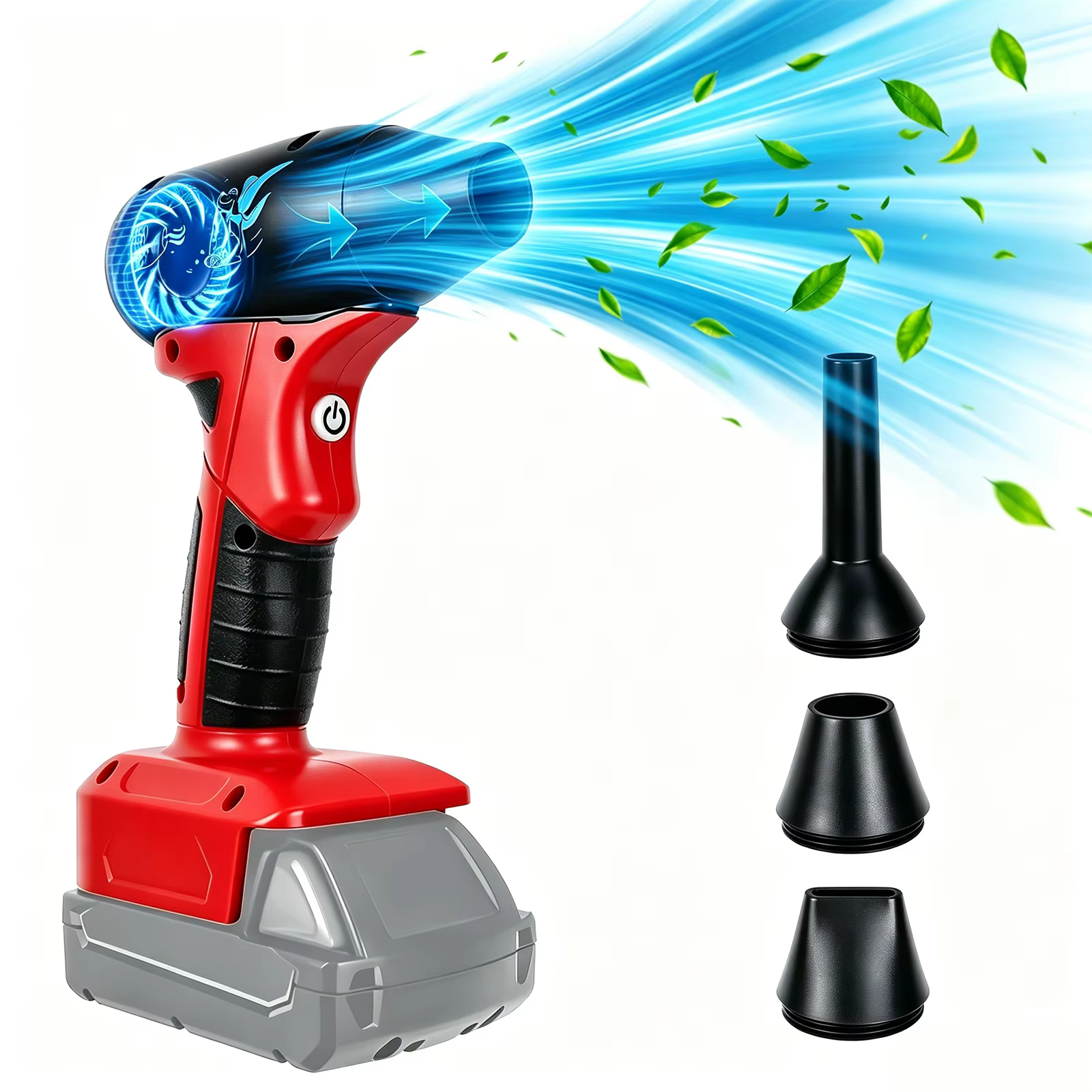 Brushless Electric Turbo Blower Jet Fan 130000RPM 4-Speed Handheld Air Blower Leaf Dust Blowing Tool for Milwaukee 18V Battery
