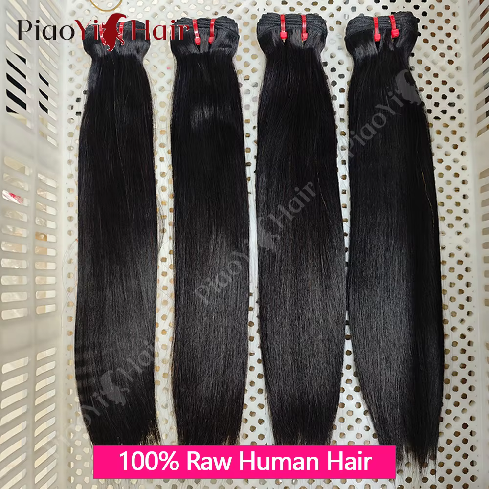 15A Double Drawn Straight Human Hair Bundle 100% Raw Human Hair 20 22 24Inch Unprocessed Virgin Human Hair Extension Top Quality