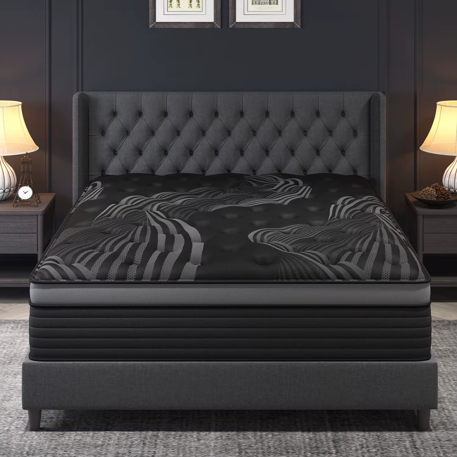12"14" Gel Memory Foam Hybrid Pocket Spring Mattress Twin Full Queen King Bed Mattress In A Box, Medium Firm Motion Isolation