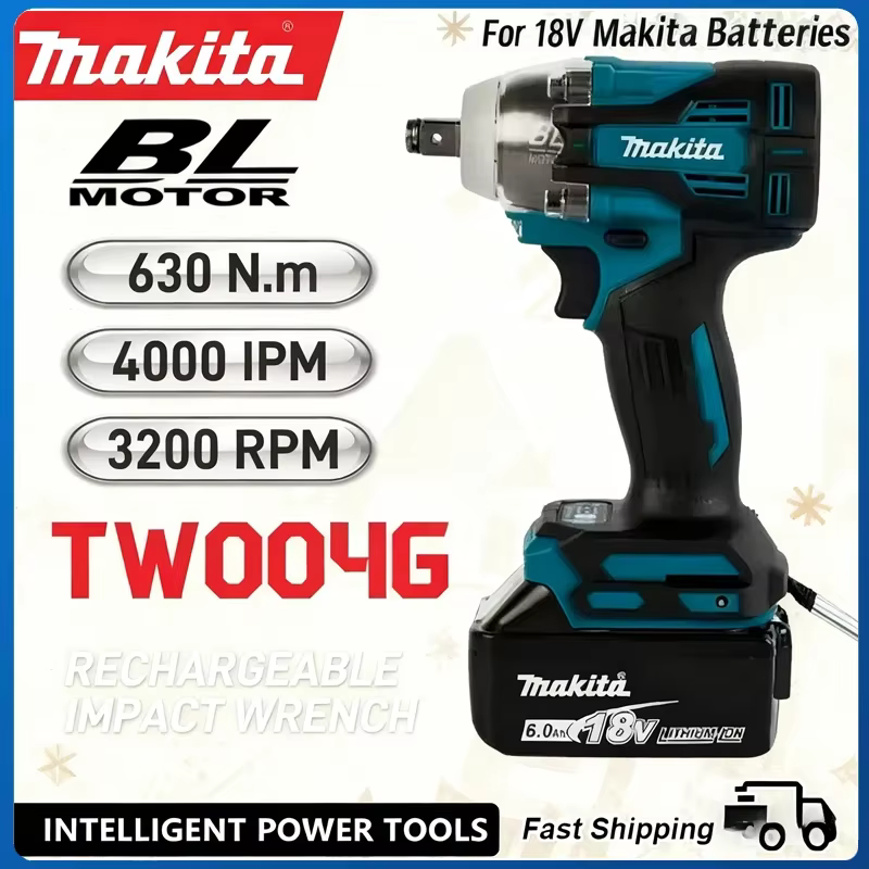 Makita Drill Driver Rechargable 18V Battery TW004G 630N.m Brushless Screwdriver Machine Cordless Electric Screwdriver