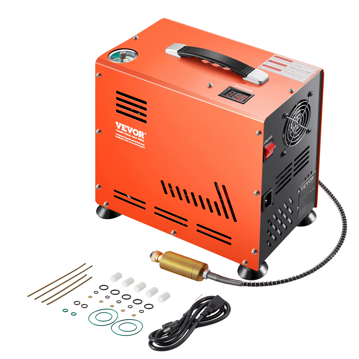 SucceBuy PCP Air Compressor 800W Dual-Cylinder Airgun Compressor 4500PSI/30Mpa Auto-Stop Compressor for Air Rifle Scuba Diving