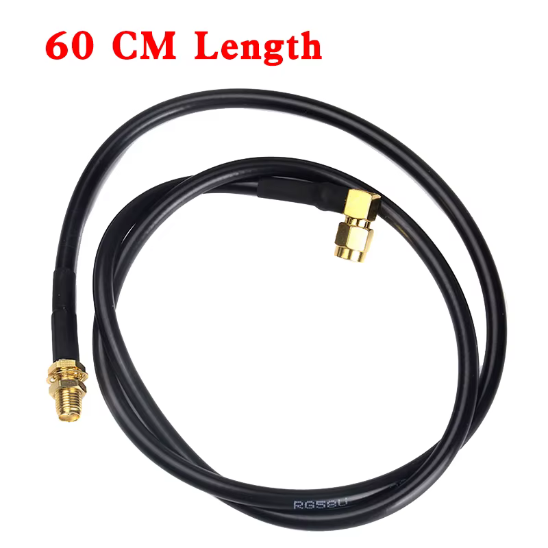 60/100cm Eightwood Ham Radio Antenna Extension Relocation Cable SMA Male to Female Low Loss RG58 Coaxial for Kenwood BaoFeng