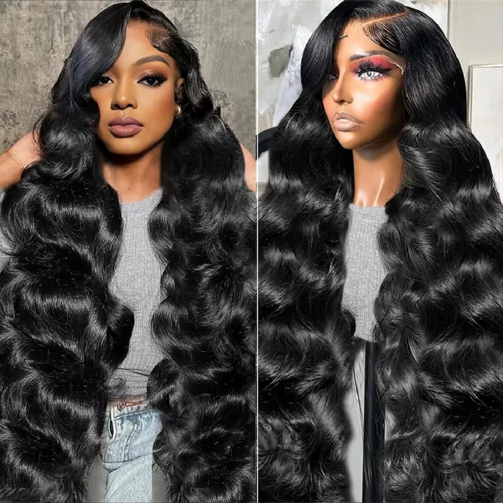 42 44 Inch 13x4 13x6 HD Transparent Body Wave Lace Frontal Wigs For Women 200 Density Preplucked 5x5 Closure Lace Wig Human Hair