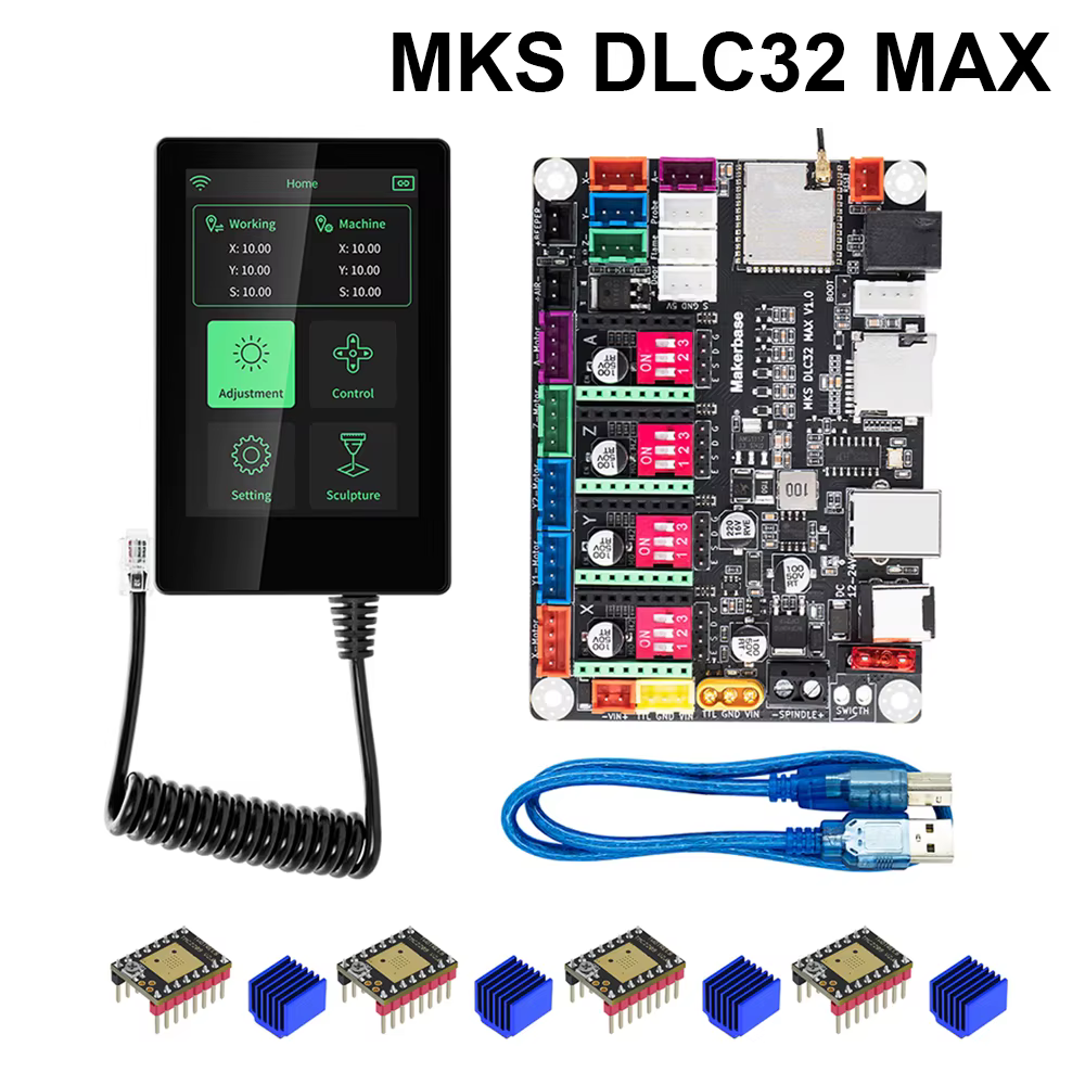Makerbase MKS DLC32 MAX TMC2209 CNC Router Board Laser Engraving Machine 4 Axis Grbl Controller CNC Laser Engraver Motherboard