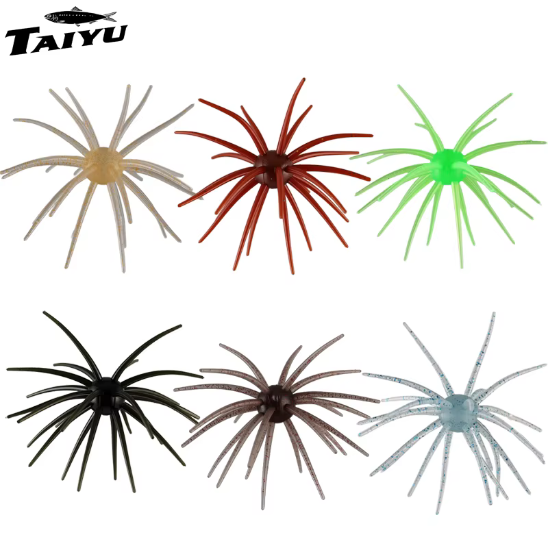 TAIYU 2-Pack Floating Sea Urchin Soft Lures, Bionic Soft Baits, TPE Material Fishing Lures for Saltwater Fishing, Commercial Pon