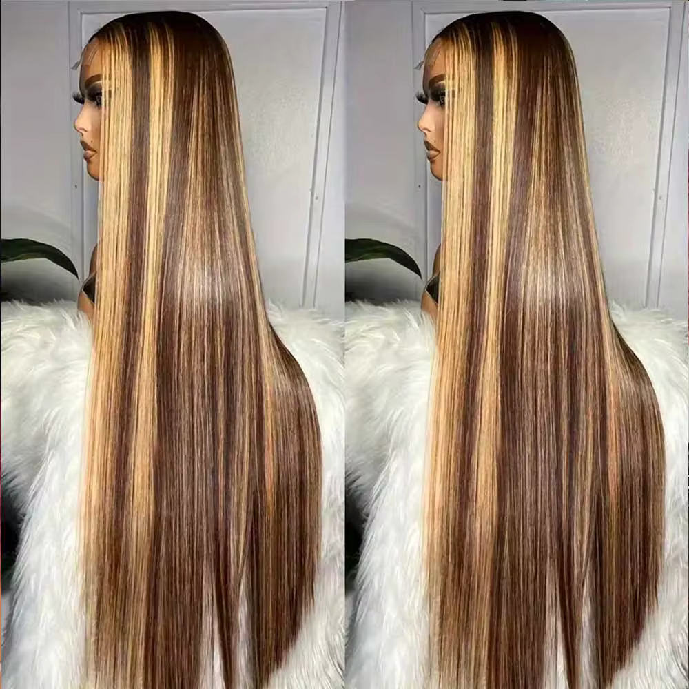 Highlight Wigs Colored Straight Lace Front Human Hair Wigs For Women Honey Blonde Straight 13x4 Hd Lace Frontal Wigs Human Hair
