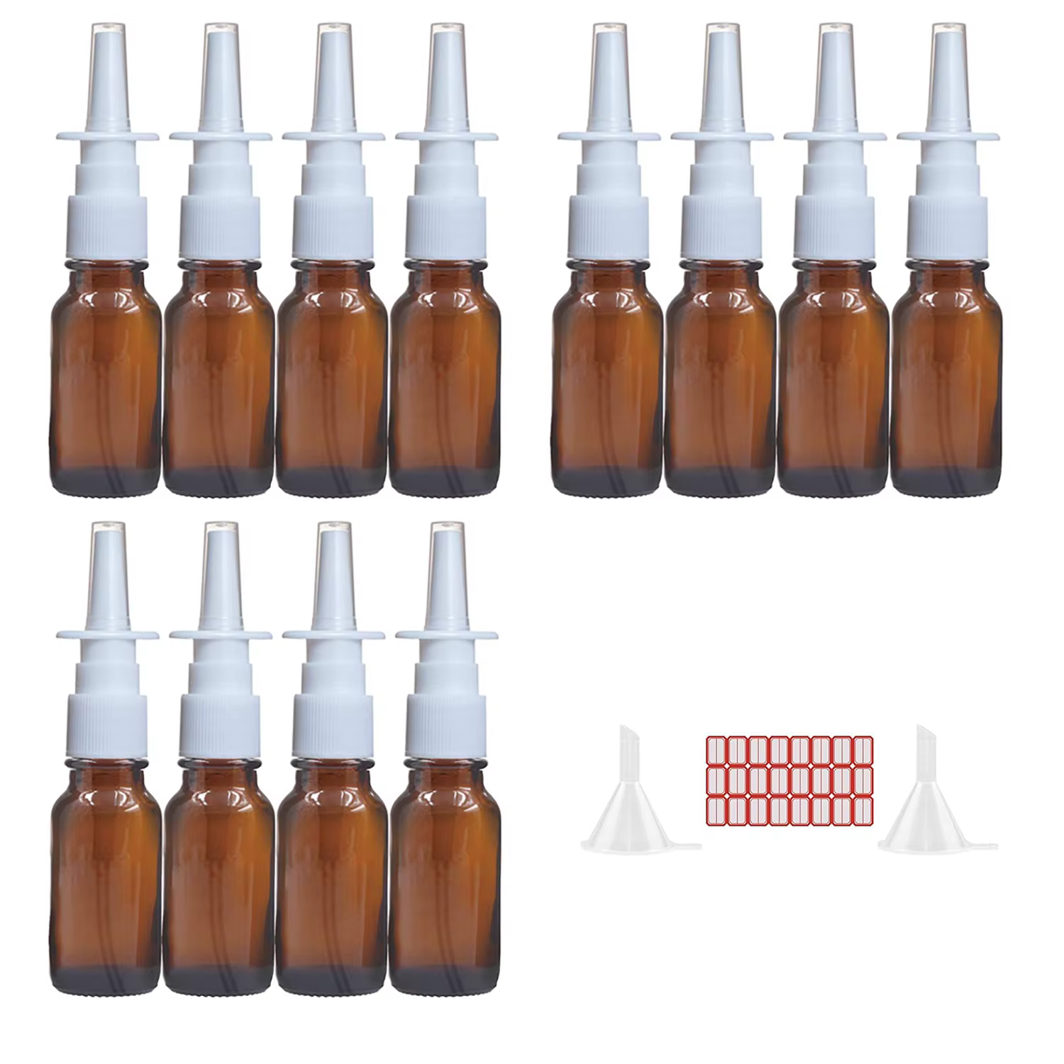 1pcs 5ml-100ml Empty Refillable Amber Glass Nasal Sprayers Vial Bottle Jar Pump Clean Spray Storage Container