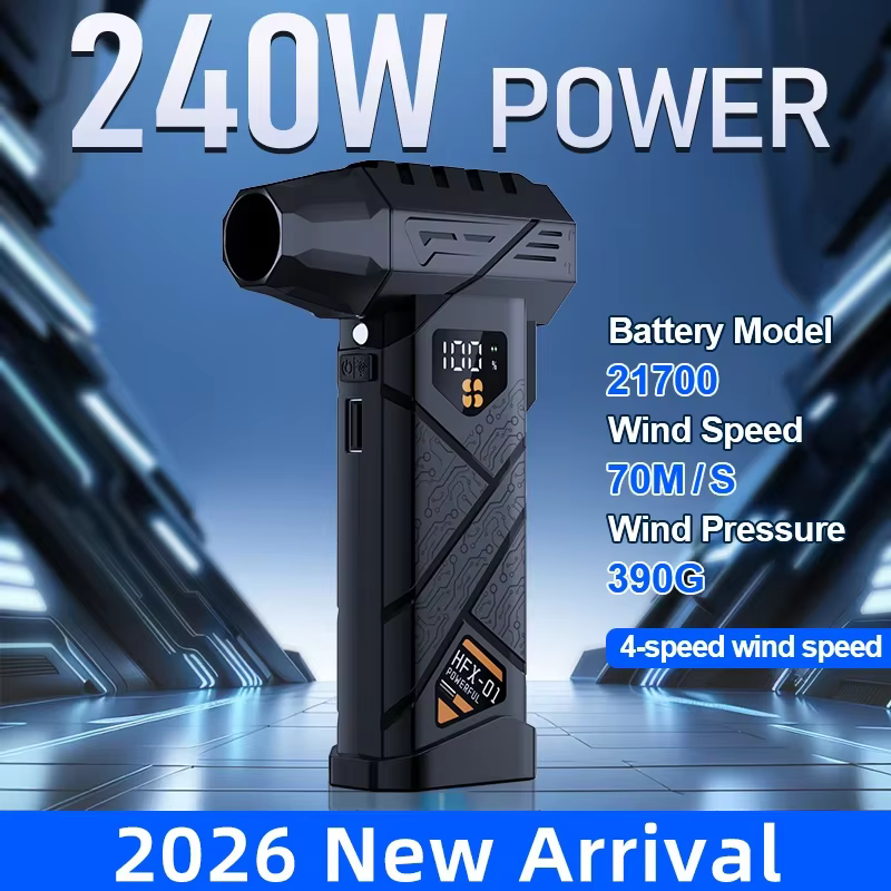 580000 RPM powerful turbo blower cordless dust collector high-speed brushless motor 380g blowing force with power bank function