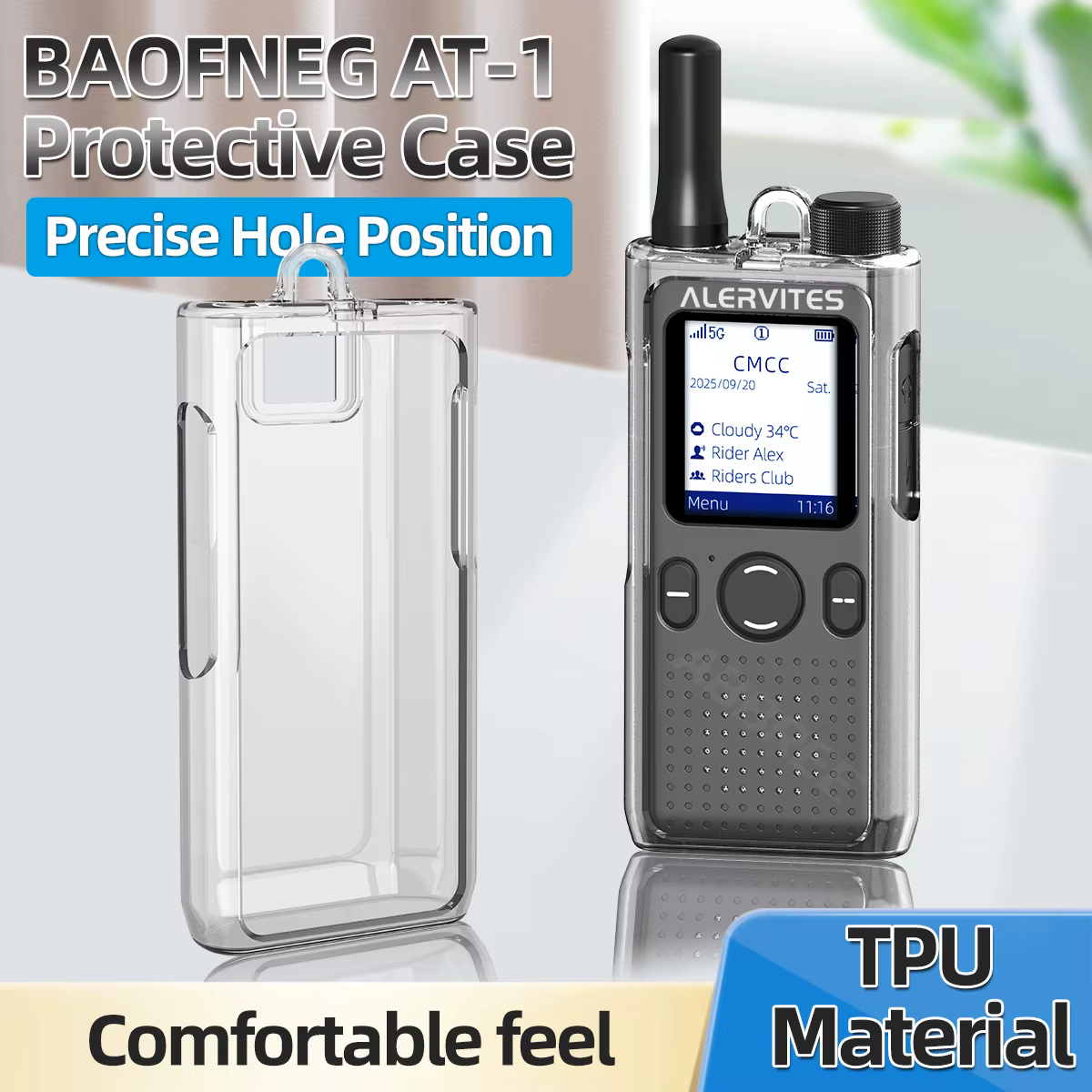 ABBREE AT-1 Walkie Talkie Clear Protective Case Transparent TPU Cover Clear Case Anti-drop Case For BAOFENG AT-1 Ham Radio