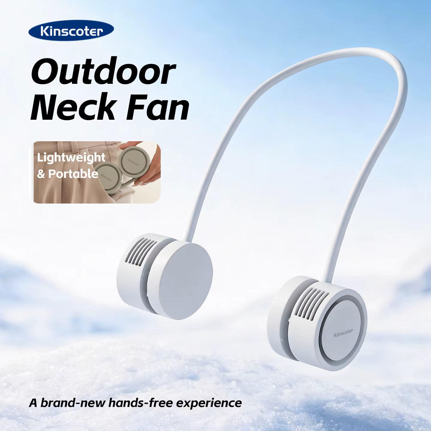 New Portable Neck Fan, Foldable Mini USB Fan, Rechargeable 1600mah Cooling Wind Fans, Personal Silent Neckfan For Sports
