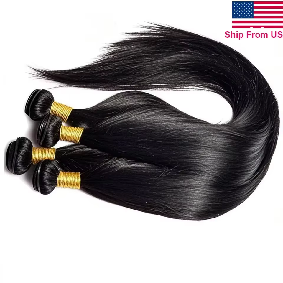 Raw Straight Human Hair Bundles Brazilian Straight Hair Bundles Human Hair 2/3/4 Pcs 8-30 Inches Human Hair Extensions