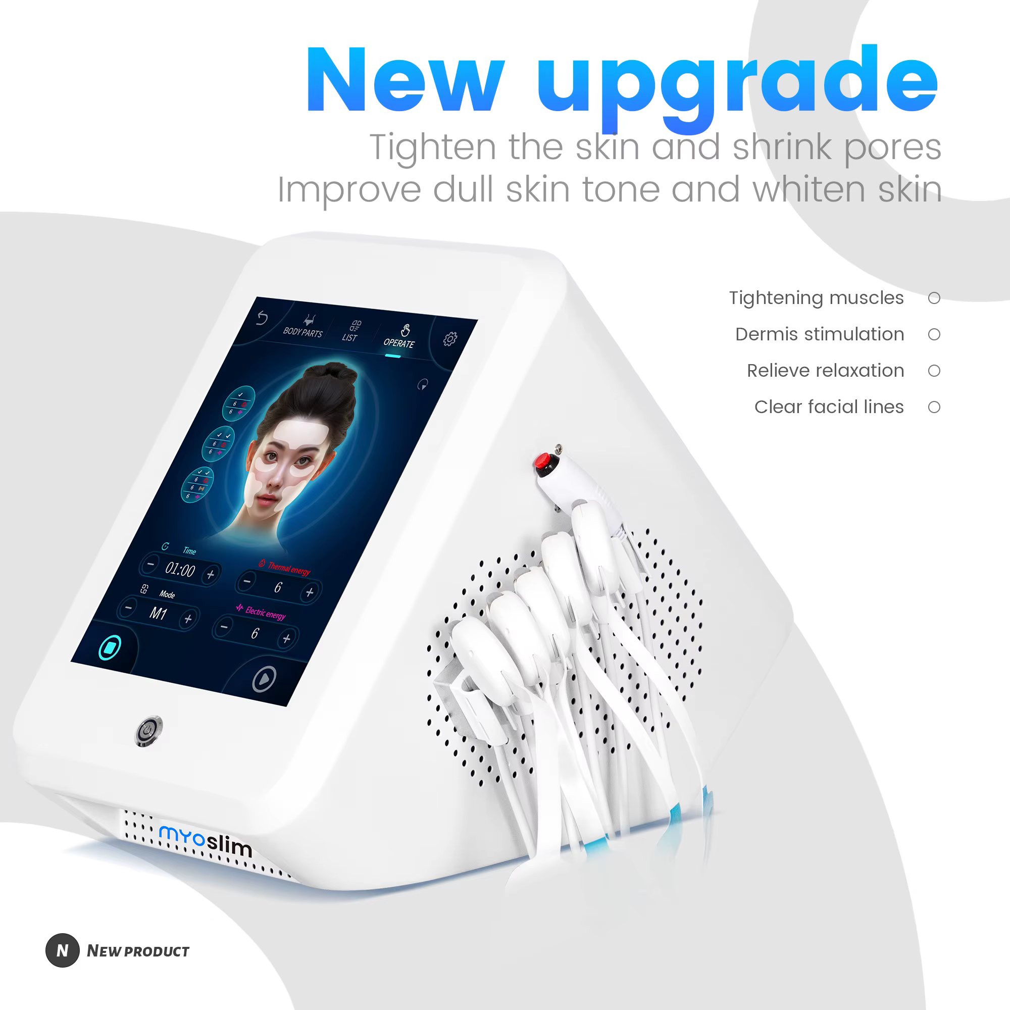 Professional EMS Face Lifting Machine Face Sculpting EMS Wrinkle Removal RF Skin Tightening Stimulator