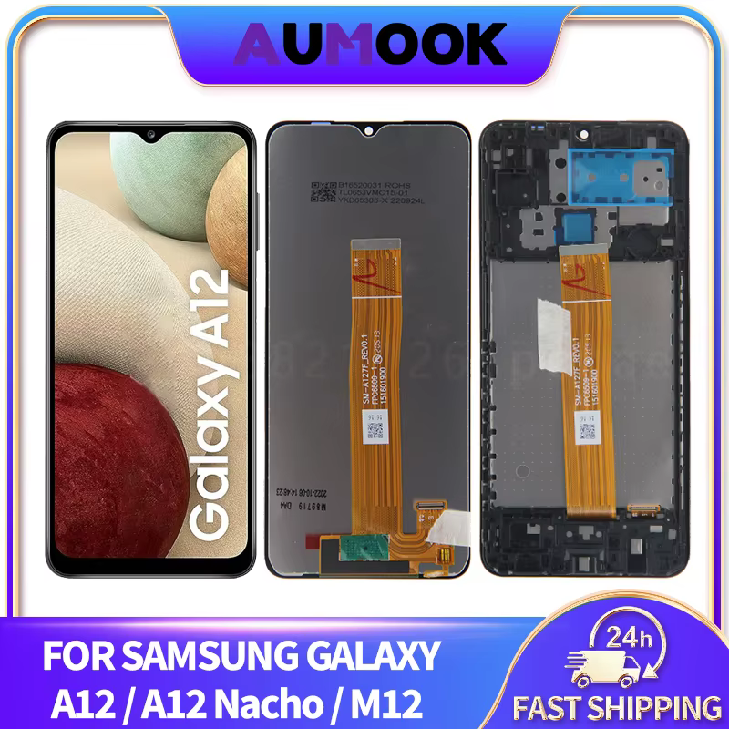 6.5" LCD Display For Samsung Galaxy A12 A125 A12 Nacho A127 M12 M127 LCD Touch Screen Digitizer Assembly Panel LCD Repair Parts