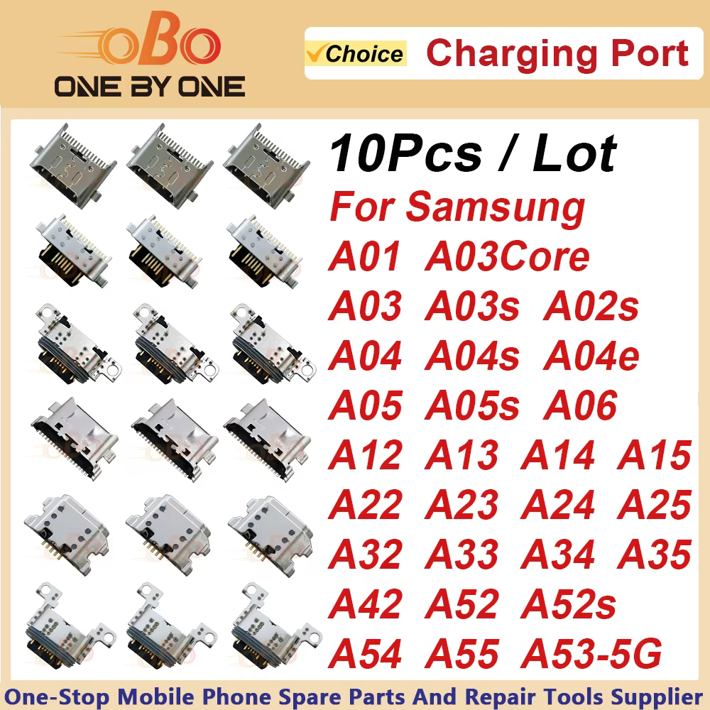 10pcs For Samsung A01 A02S A03S A04 A05 A11 A12 A13 A15 A23 A32 33 A34 A35 A42 A53 A54 A55 USB Charging Port Charger Connector