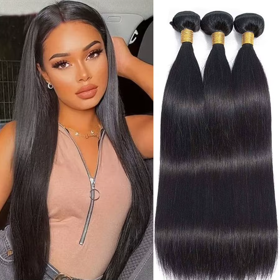 Natural Color Straight Human Hair Bundles 14-30 Inches Brazilian 1 3 4 Bundle Remy Human Hair Extensions Double Weft