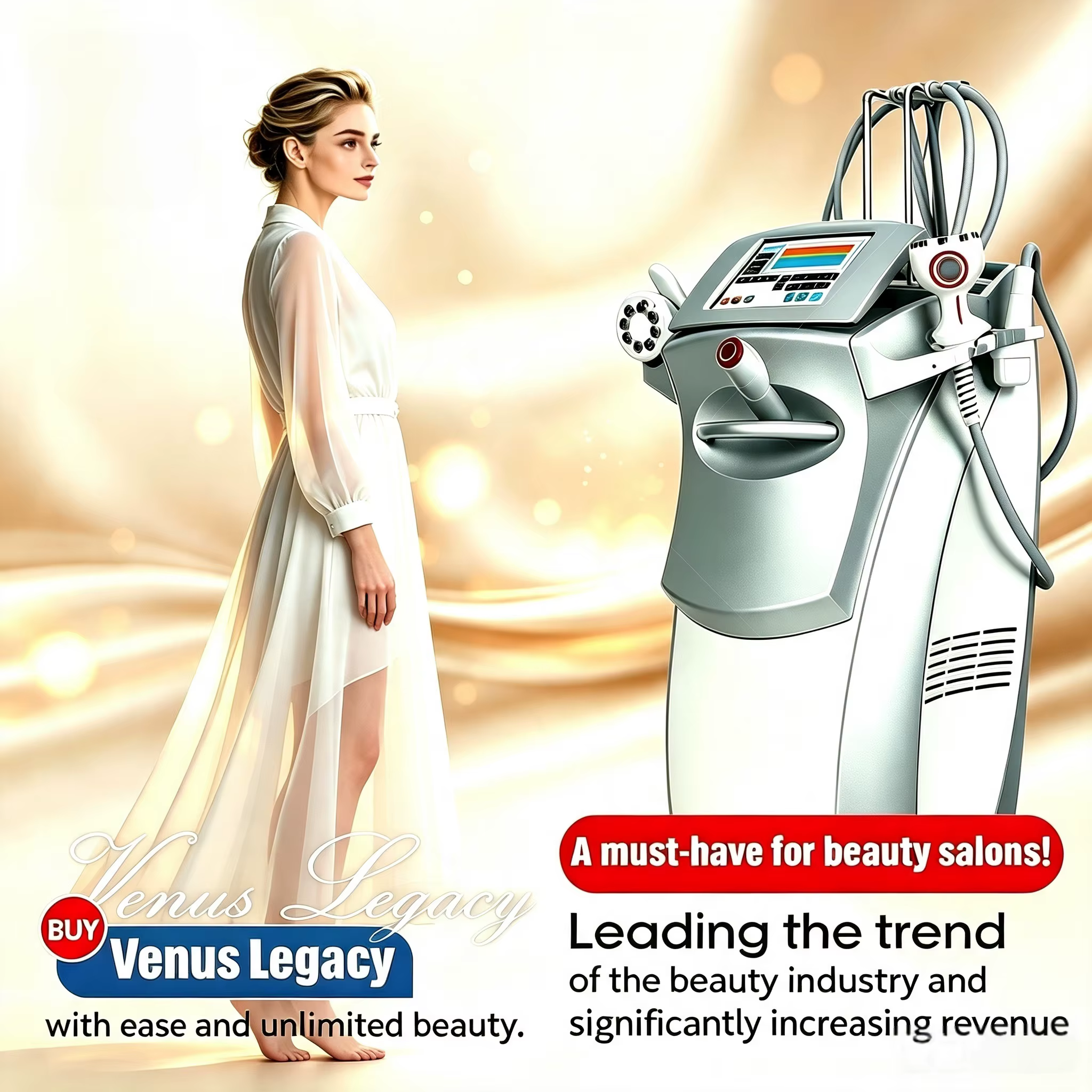 Professional Venus Legacy Beauty Equipment for Cellulite Reduction, Body Sculpting, Fat Loss & Skin Tightening