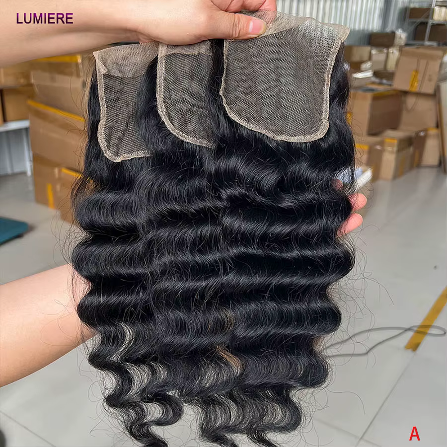 Lumiere HD 5x5 6x6 7x7 Lace Closure Loose Deep Wave Pre Plucked Swiss 13x4 13x6 Full Frontal Only Natural Black 100% Human Hair