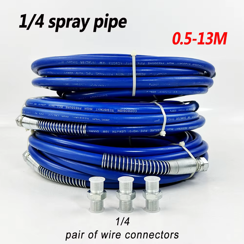 1/4 Inch 0.5M-13M Blue Double Layer Braided Spray Pipe 5800PSI Super Strong Airless Spray Nozzle Spare Parts Connection Pipe
