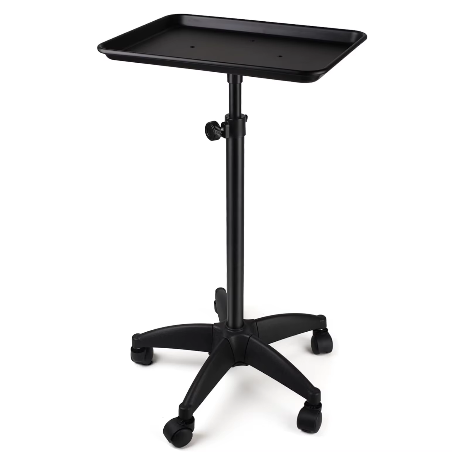 Aluminum Tattoo Rolling Tray with Wheels - Adjustable Height Salon Cart for Hair Stylist Medical Dental Tray