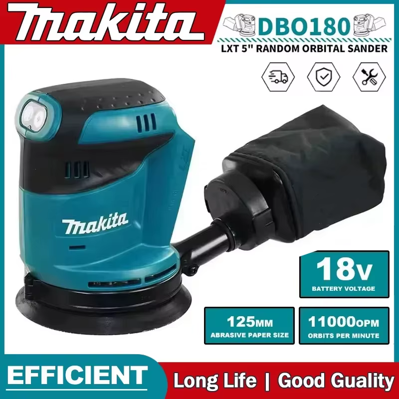 Makita DBO180Z 18V Brushless Cordless Rechargeable Disc Random Orbital Sander Woodworking Sanding Putty Polishing Bare Tool