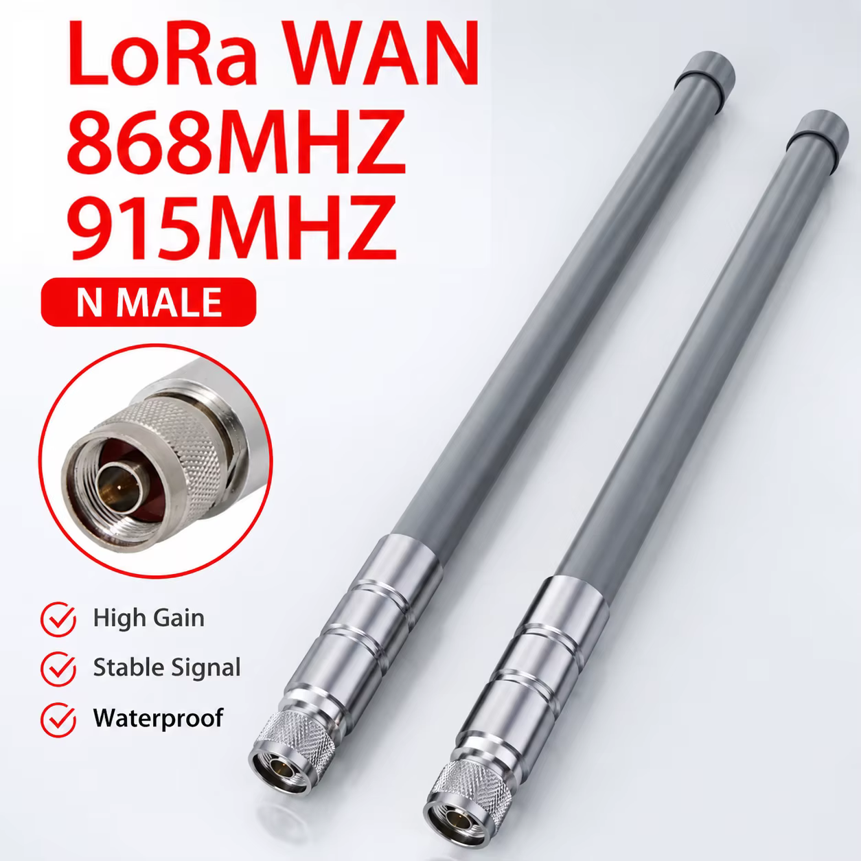 LoRa WAN 868MHz Antenna 915MHz Meshtastic Helium Hotspot Outdoor N Male Omni Fiberglass Long-distance Receiving Antennas GIZONT