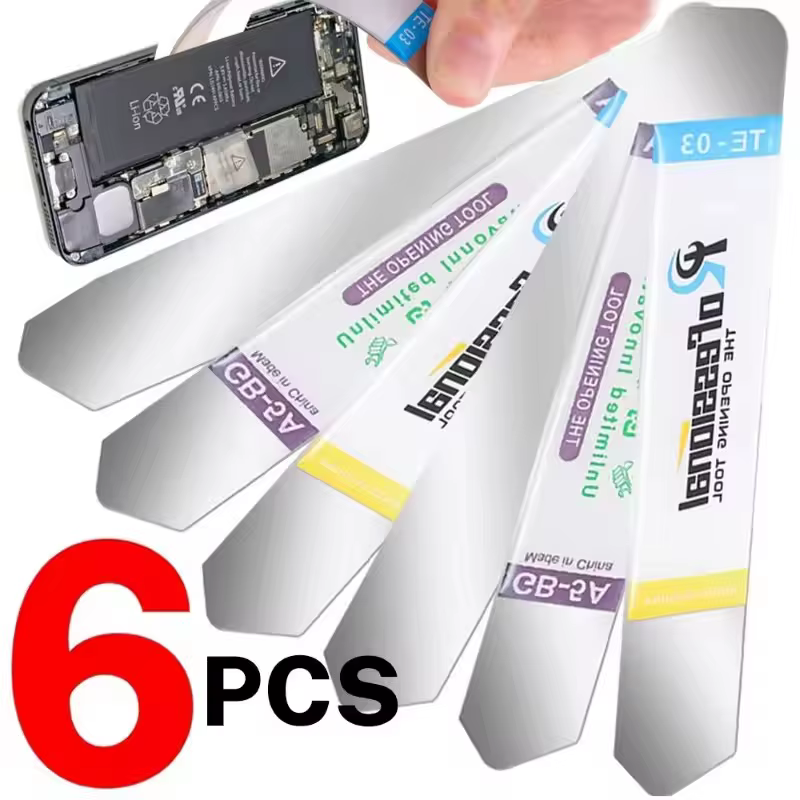 6-1PCS Stainless Steel Blade Soft Thin Pry Spudger Cell Phone Tablet Screen Battery Opening Tools for Samsung iPhone iPad Opener