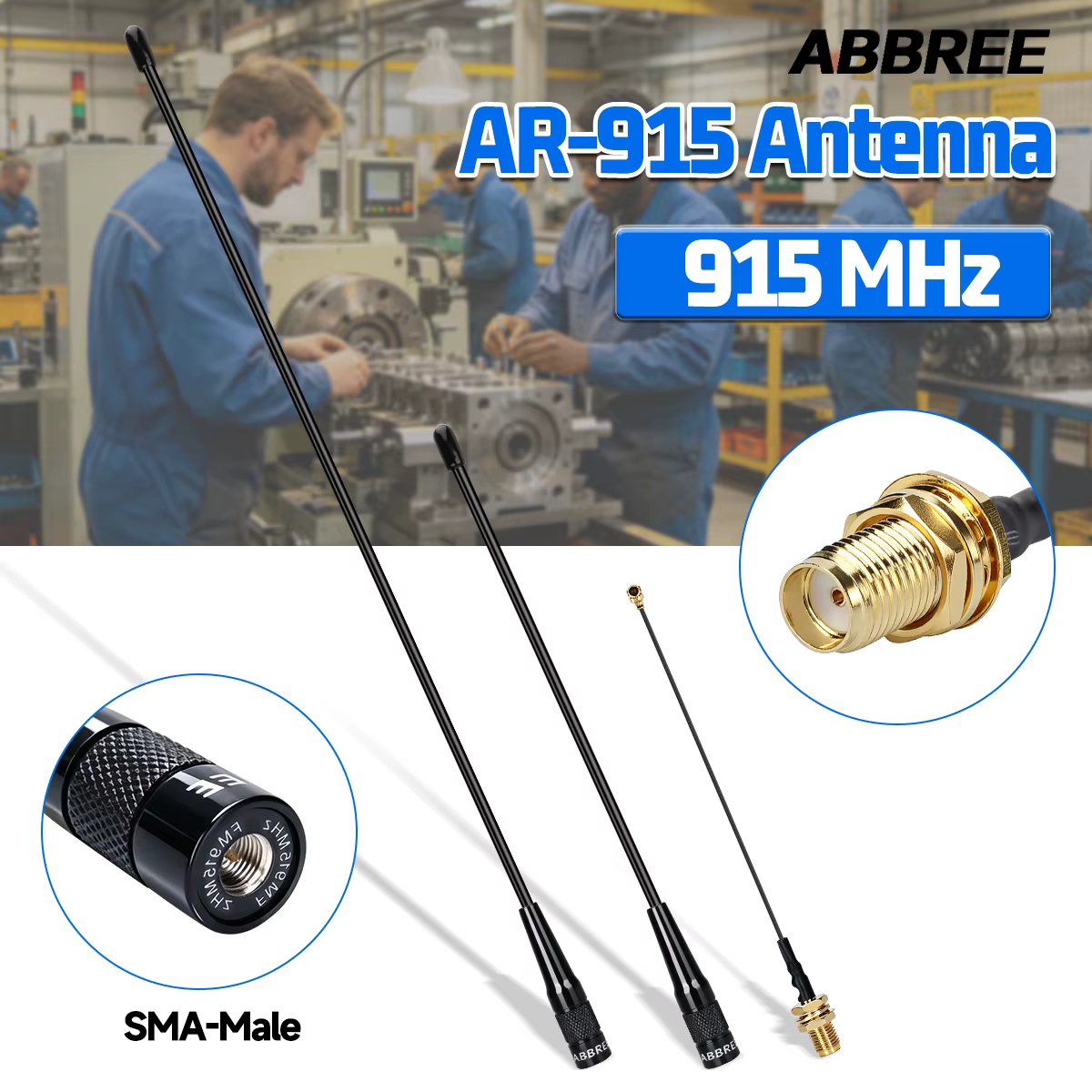 ABBREE 915Mhz LORA Soft Antenna Wireless module SMA Male High Gain Whip Antenna For wireless data transmission
