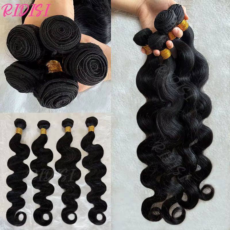 Natural Color Body Wave Bundles Human Hair 22 24 26 Inch Brazilian Virgin Hair 3/4 Bundles Human Hair Extensions For Women