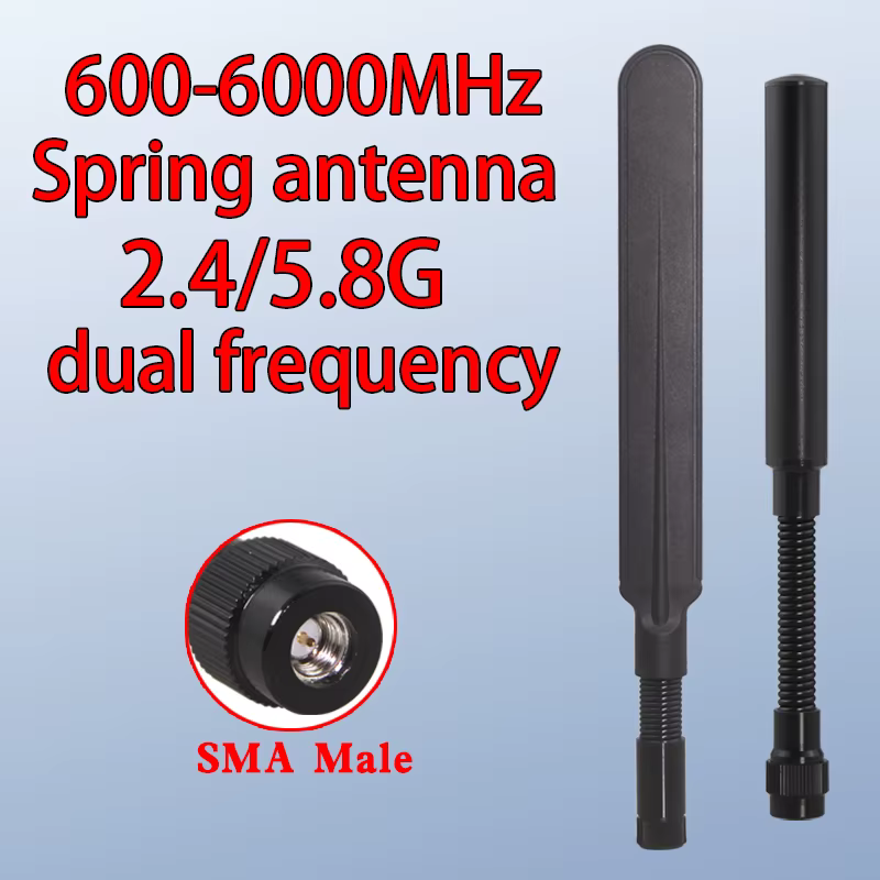 2.4G 5.8G 600-6000MHz Spring Antenna Detector Detection Antenna Unmanned Aerial Vehicle Handheld Interference Device Antenna SMA