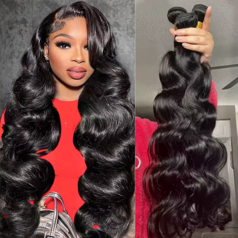 Raw Human Hair Bundles Body Wave Brazilian 3 4 Bundle 28 30 Inch Virgin Remy Hair Extensions For Women Sew In Quick Weave Bundle