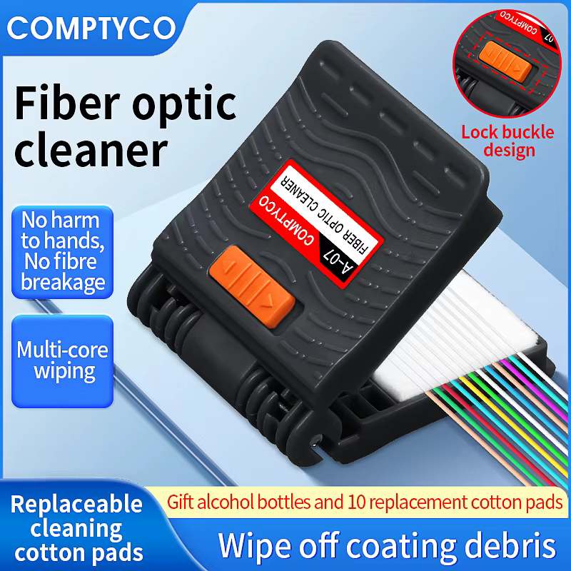 COMPTYCO A-07 Optical Fiber Core Wiping Cleaning Tool Fiber Optic Cleaner With Cleaner Cotton/Alcohol Storage Bottle (Empties)