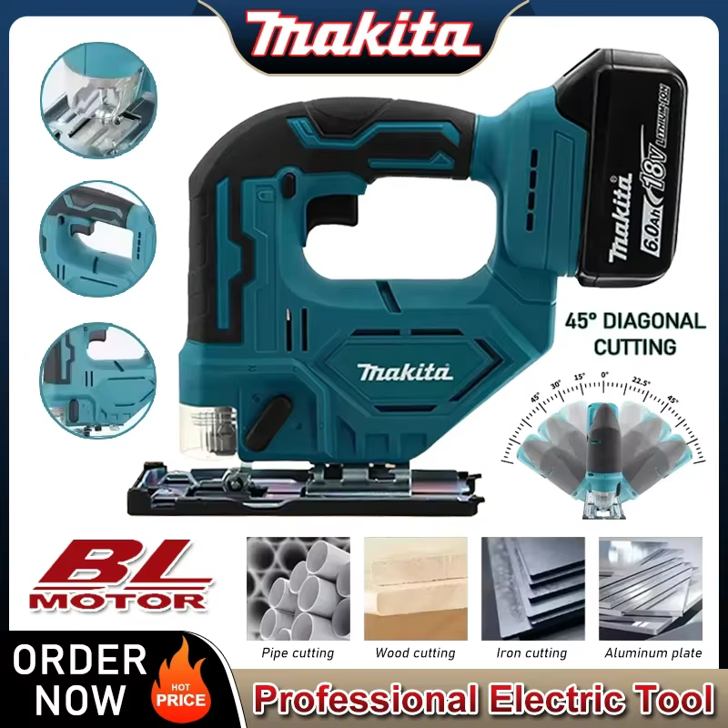 Makita DJV182Z Cordless 18V Lithium Battery Rechargeable Electric Jig Saw Curve Saw Woodworking Cutting Multifunction Saw