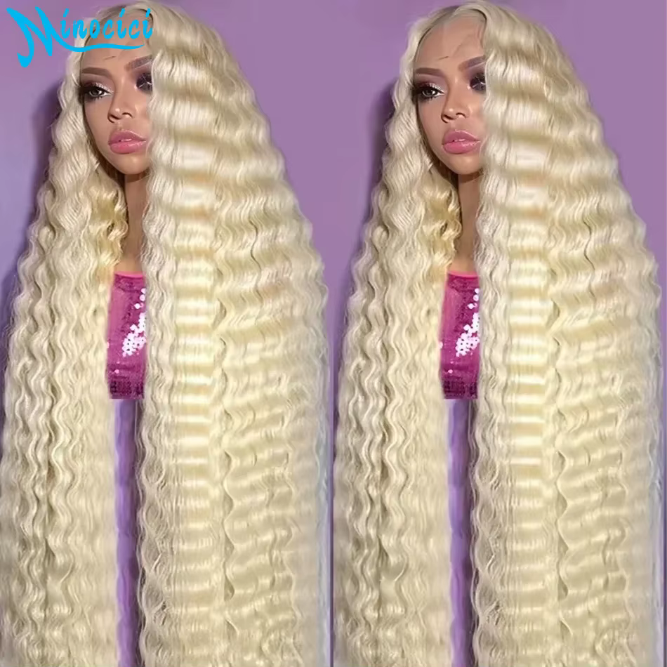 Curly Deep Wave Human Hair Wig 613 Blonde 13X6 Hd Lace Frontal Wigs 13x4 Human Hair 250 Density Pre Plucked Brazilian For Women