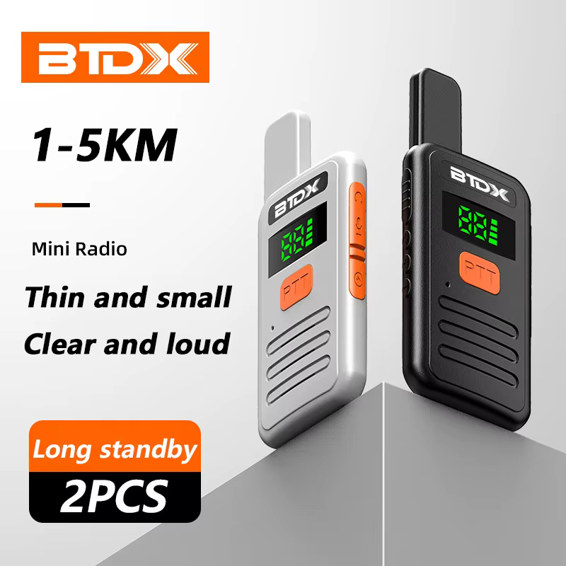 BTDX 2 pcs Mini Walkie Talkie PMR 446 Portable Two-way Radio ht PTT Walkie-talkies M9 Portable Radio for Hunting Cafe