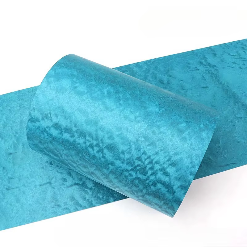 24x250cm T0.25mm Thin wood veneer Handmade Leather Veneer Decoration Fairy Blue Dyed Ball Sand Wood Veneer