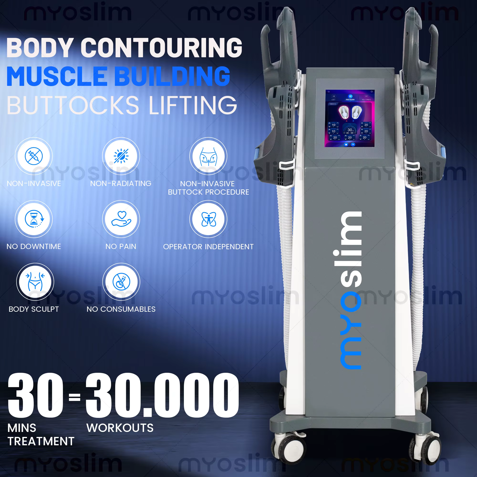 HI‑EMT 6500W EMSZERO MYOslim Body Sculpt Pelvic Floor Cushion Fat Removal Waist Shaping Body Slimming Equipment