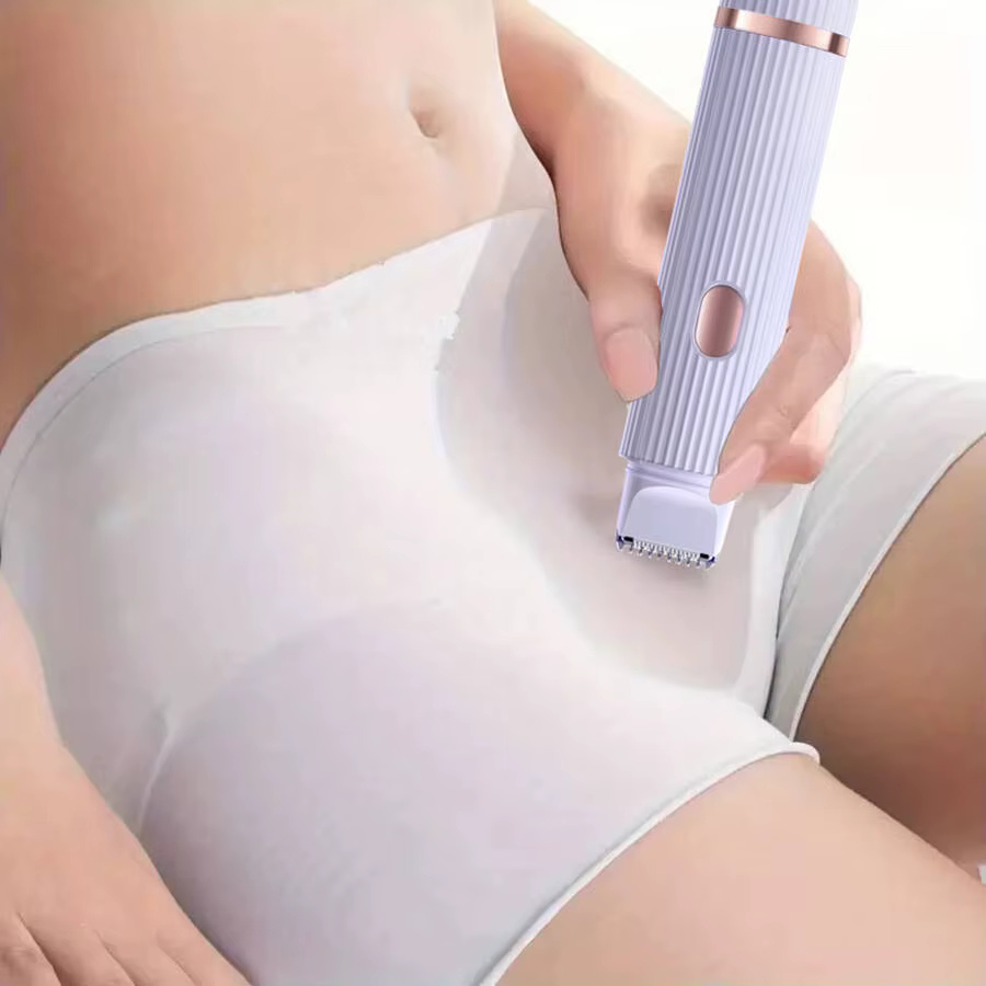 Electric Shaver, Portable Hair Removal Device, Rechargeable Electric Shaver, Painless 2-in-1 Dual Head Shaver