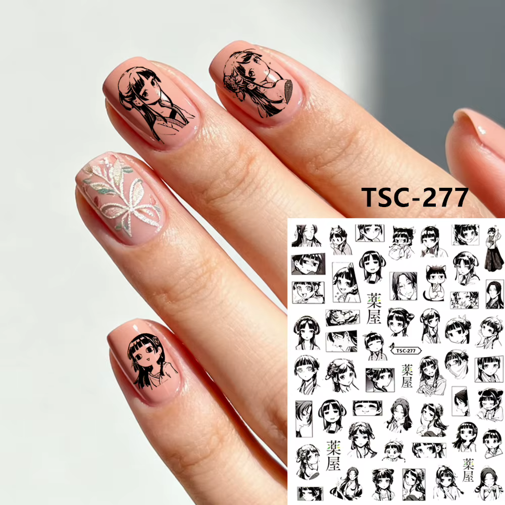 Newest TSC-277 Classical beauty Nail Stickers: Blossom Your Style 3d nail art stickers decal template diy nail tool decorati