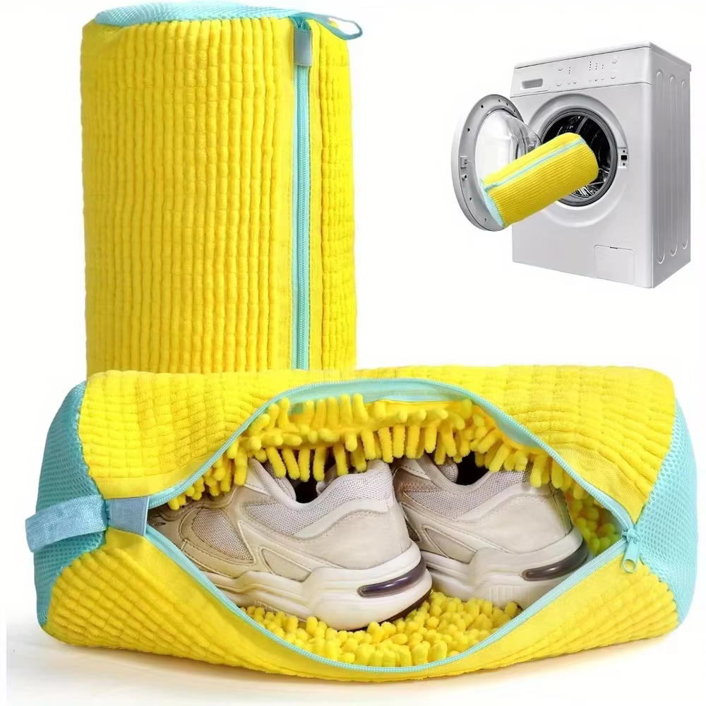 Durable Shoe Washing Machine Bag for All Shoe Types with Zipper for Sneakers and Casual Shoes Laundry Reusable Shoe Wash Bag