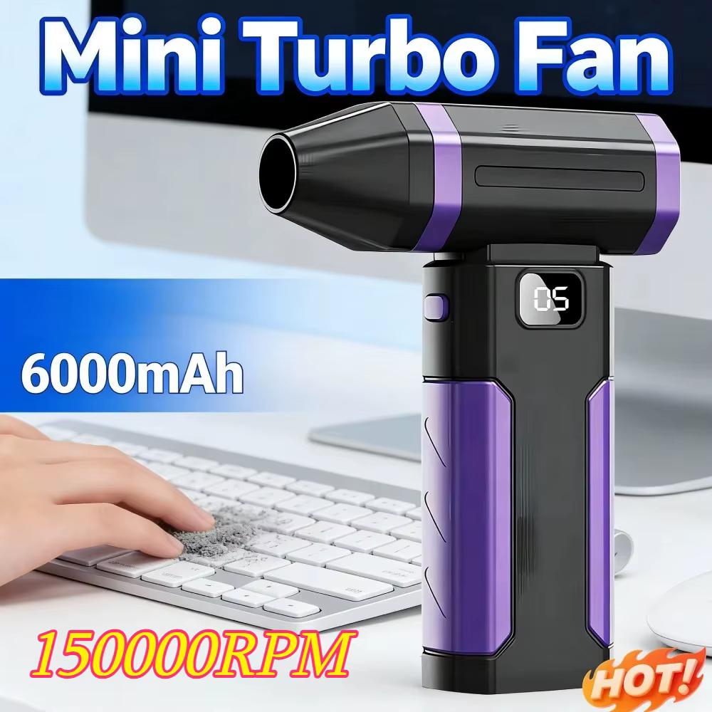 150000RPM Turbofan Jet Fan 6000mAh Brushless Motor Handheld Snow Blower Duct Violent Wind Portable Type-C X8 Turbo Air Blower