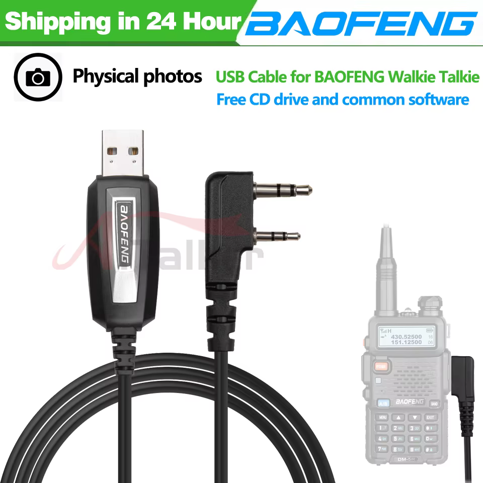 Quansheng UVK5 UVK6 UV5RPlus Original Baofeng USB Programming Cable With Driver CD For UV-5R BF-888S UV-82 Walkie Talkie