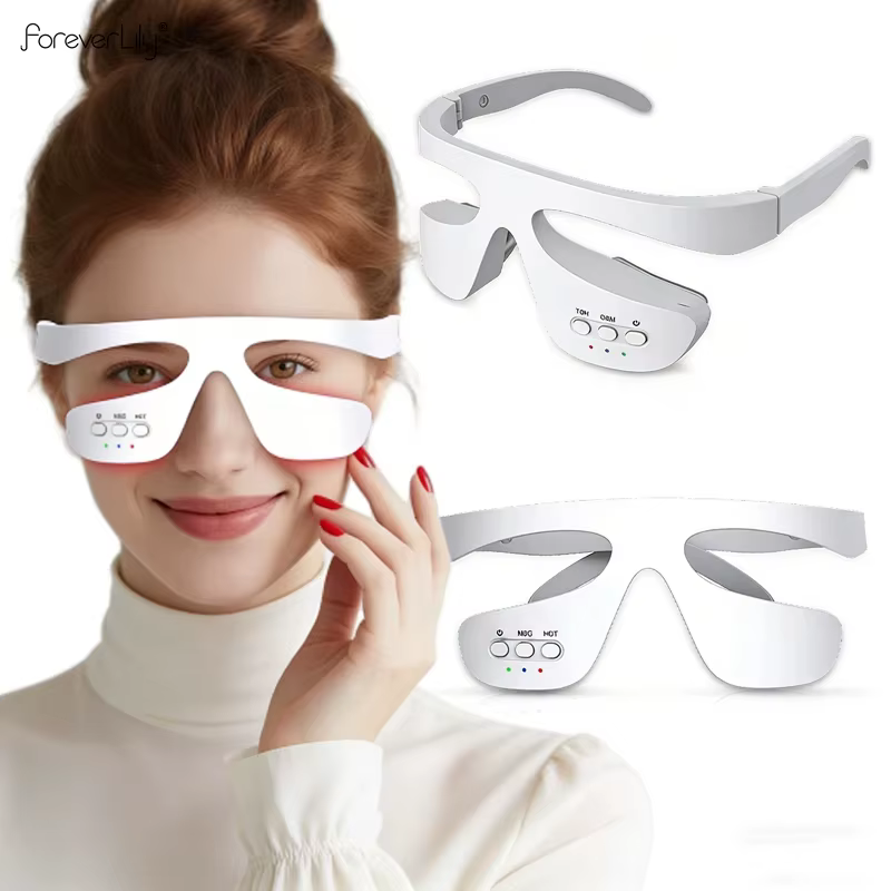 3D Red Light EMS Eye Massager Heat Puffy Eyes Dark Circles Eye Bags Wrinkles Fatigue Relief USB Rechargeable Portable Eye Device