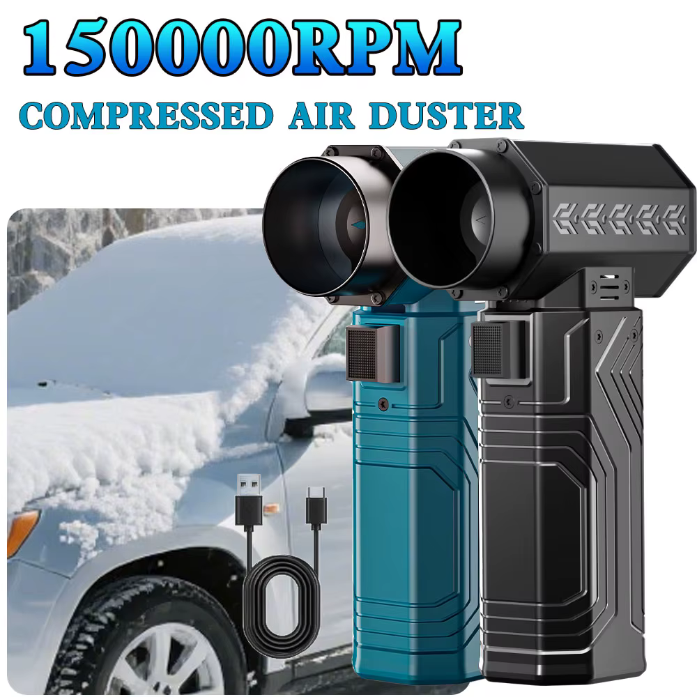 FOURQ Powerful Portable Turbo Jet Fan, 150000 RPM, 2500mAh Battery, Type-C Fast Charging Ideal for Computer Cleaning/Yard Mainte