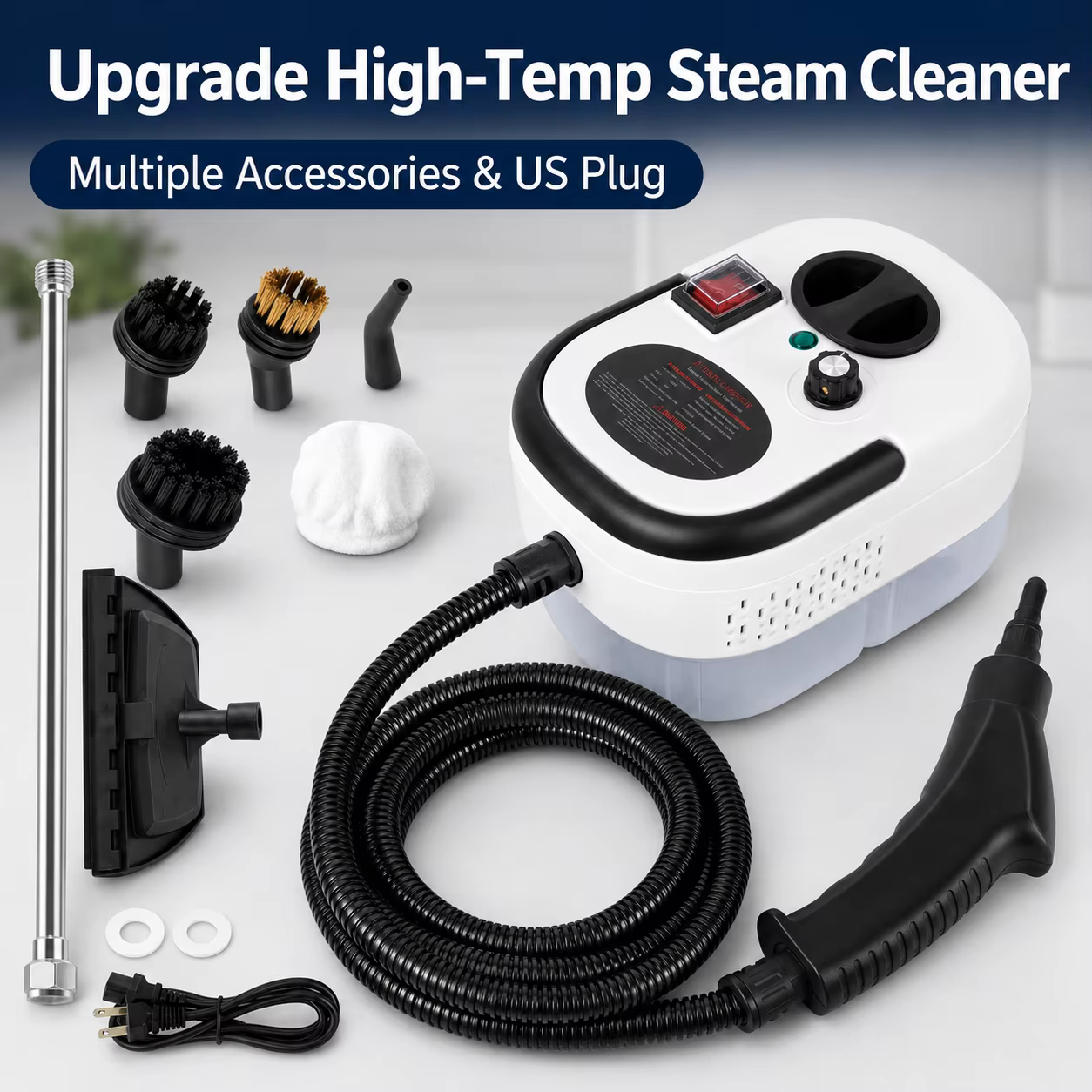 2500W High Temperature Steam Cleaner 110V Portable Handheld Steam Cleaning Machine With Multiple Accessories US Plug