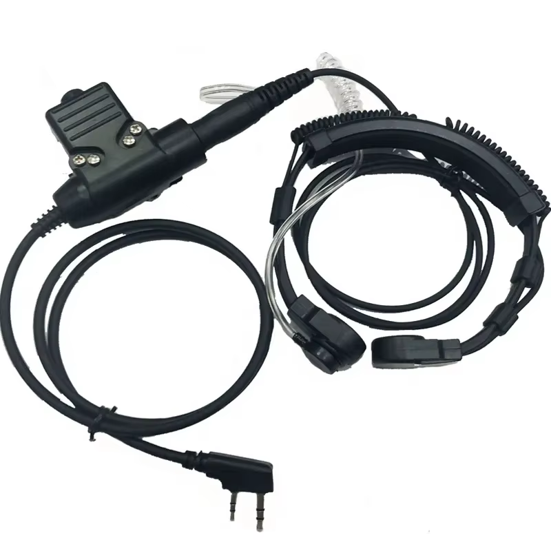 Heavy Duty Walkie Talkie Throat Mic U94 PTT Neck Radio Nato Tactical Headset for Baofeng Kenwood UV-5R TYT Communication Equipme