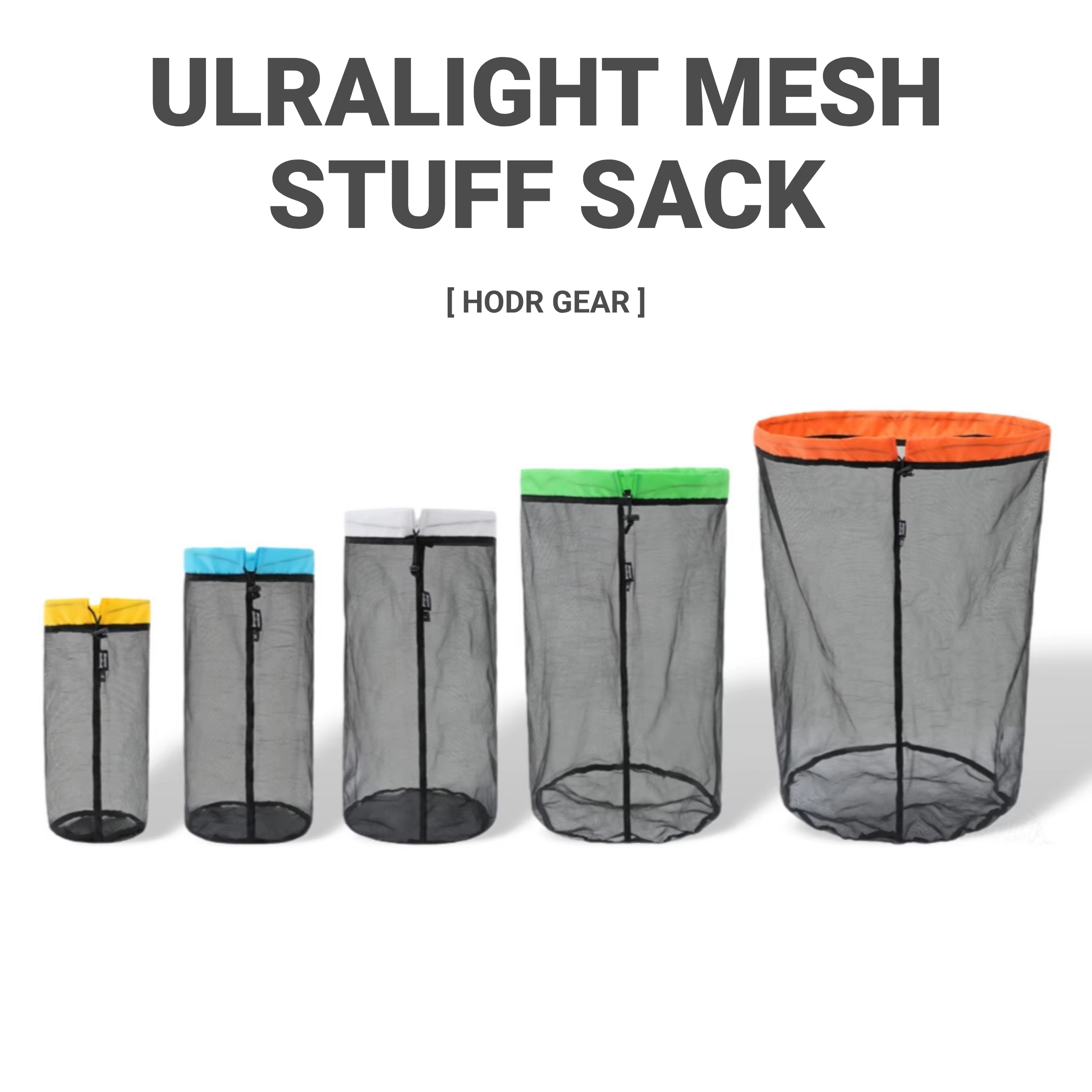 [HODR] Mesh Bags Lightweight Mesh Stuff Sack Drawstring Storage Bags Compression Pouches for Camping, Hiking, Laundry & Grocery